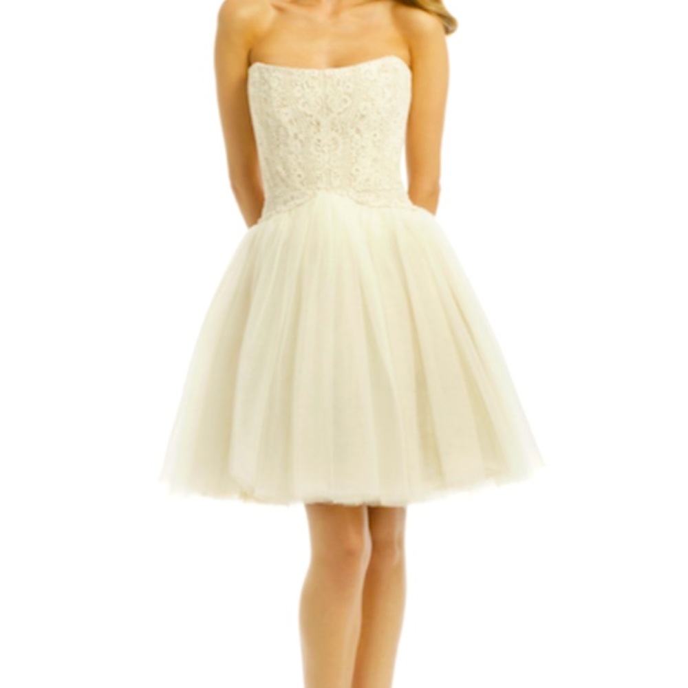 ✨HP✨ Allison Parris Vintage “Winter Wonderland” Ivory Tulle Dress Size 10